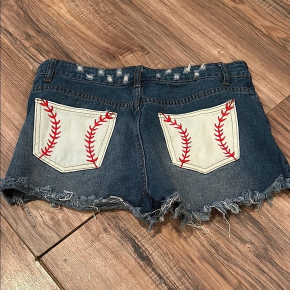 Pants - Denim Baseball Stitch Shorts
